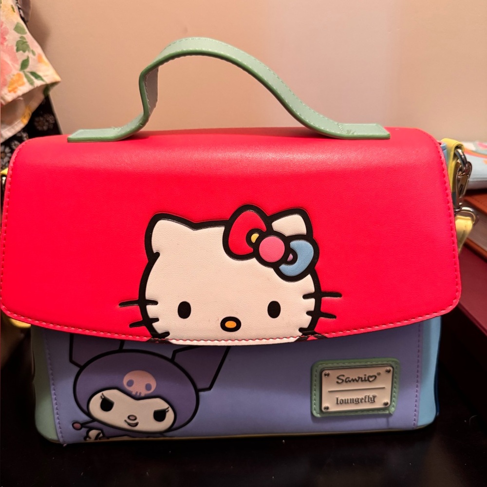 Loungefly Red and Blue Hello Kitty Purse